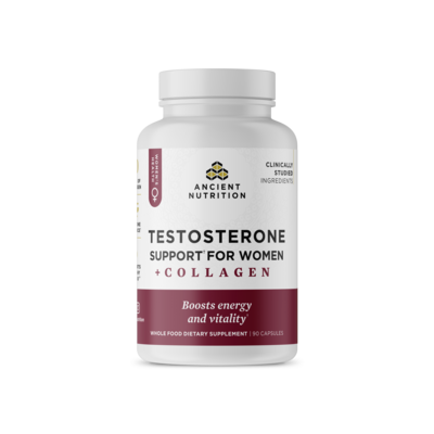 Testosterone Support for Women + Collagen by Ancient Nutrition, 90 capsules