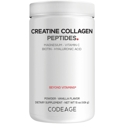 Creatine Collagen Peptides Powder, Vanilla by Codeage, 426 Grams