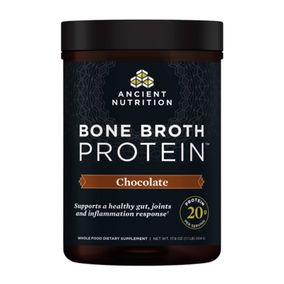 Bone Broth Protein Chocolate by Ancient Nutrition, 504 Grams