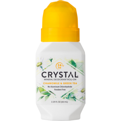 Chamomile & Green Tea Roll On Deodorant by Crystal, 2.5 Ounces