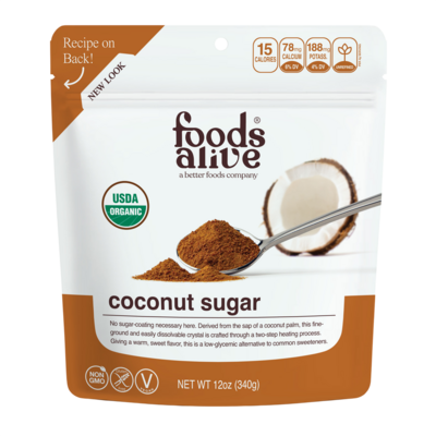 Organic Coconut Sugar by Foods Alive, 340 Grams