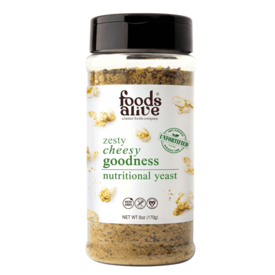Zesty nutritional yeast blend shaker jar by Foods Alive, 6 Ounces