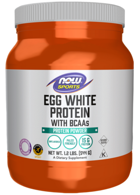 Egg White Protein, Unflavored Powder by NOW Sports, 544 Grams