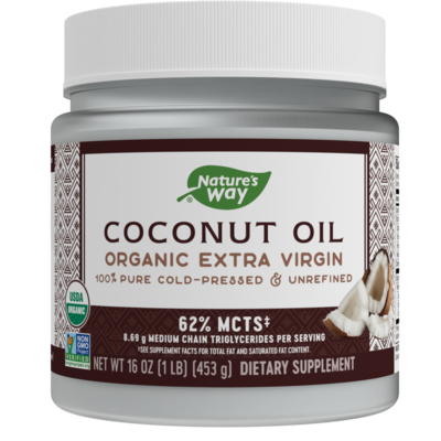 Oeganic Extra Virgin Coconut Oil by Nature's Way, 453 Grams