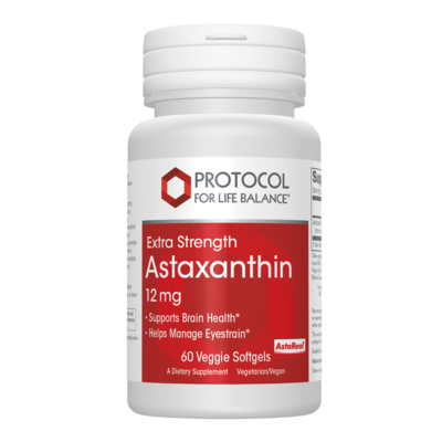 Astaxanthin 12mg by Protocol for Life Balance, 60 Softgel Capsules